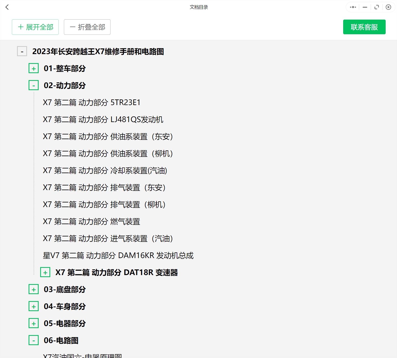 2015-2023年款長(zhǎng)安跨越汽車(chē)維修手冊(cè)和電路圖[資料更新]